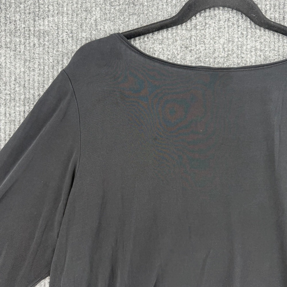 Eileen Fisher 100% silk top Lagenlook swing tunic black 3/4 sleeve women's XL - Picture 7 of 8